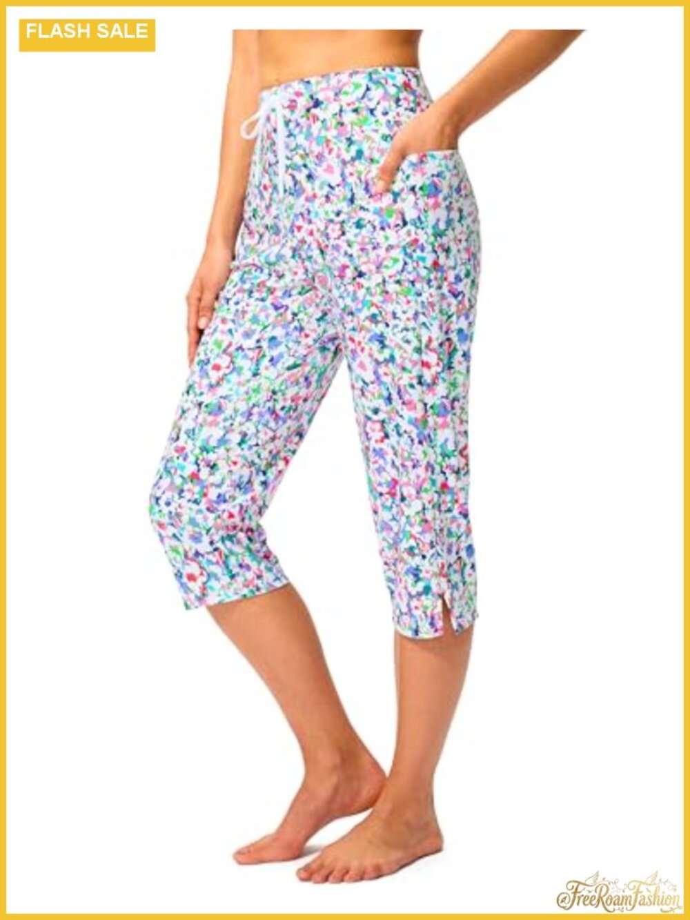 Women's Quick Dry Swim Capris Pants with Pockets